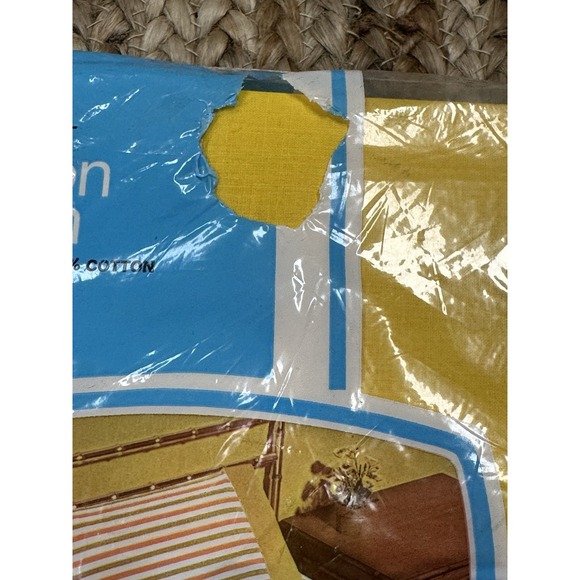 Vintage JCPenney Fashion Manor Twin  Sheet Set , Marigold Stripe, NIP - Picture 3 of 16